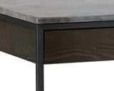 Stamos Desk Modern Marble Top With Black Iron Frame