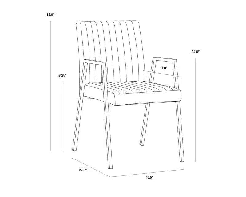 Homer Leather Upholstered Dining Armchair