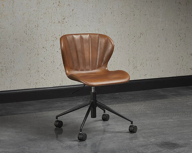 Arabella Leather Upholstered Armless Office Chair