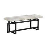 Pilar Cowhide Upholstered Transitional Backless Bench