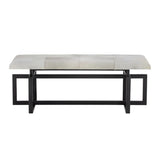 Pilar Cowhide Upholstered Transitional Backless Bench