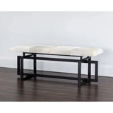 Pilar Cowhide Upholstered Transitional Backless Bench