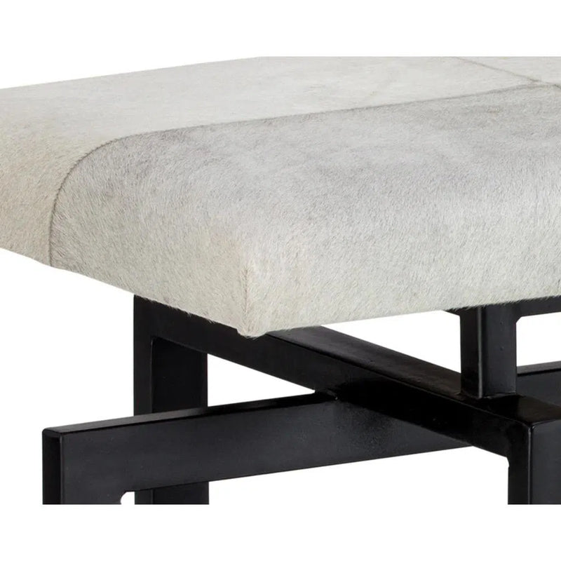 Pilar Cowhide Upholstered Transitional Backless Bench