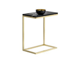 Amell Steel Framed Marble Rectangular End Table