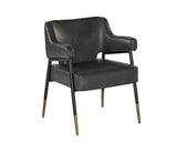 Derome Leather Upholstered Dining Armchair