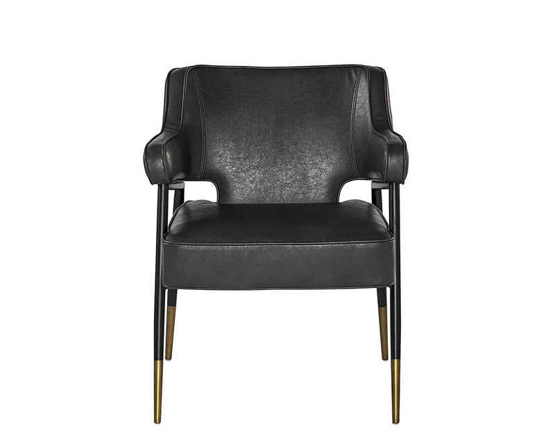 Derome Leather Upholstered Dining Armchair