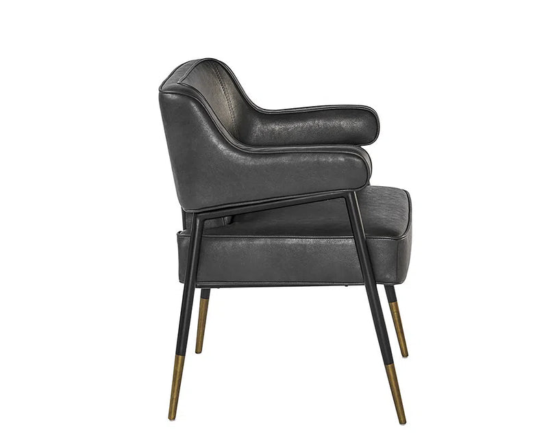 Derome Leather Upholstered Dining Armchair