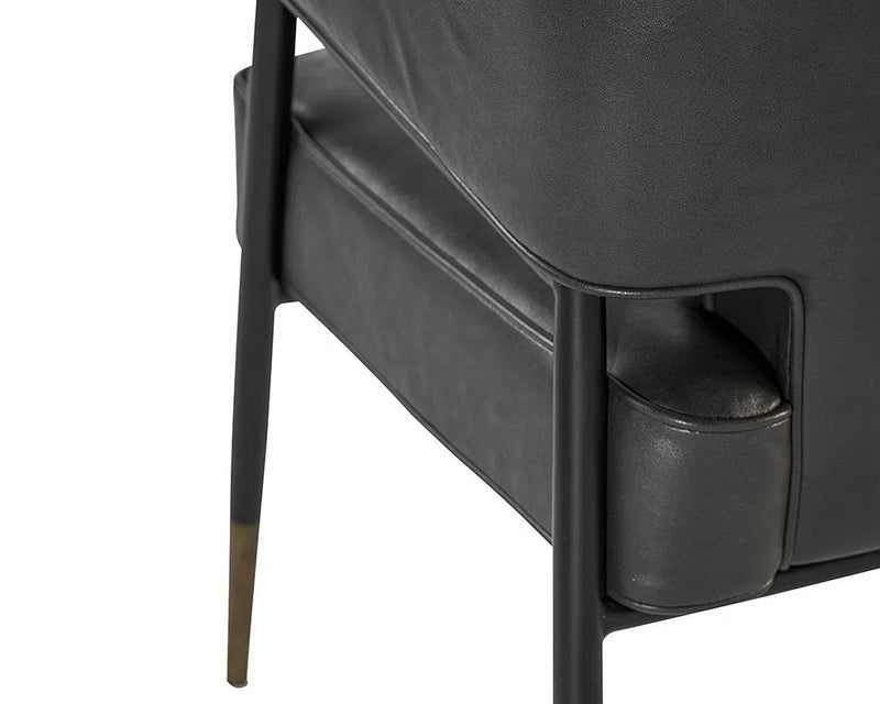 Derome Leather Upholstered Dining Armchair