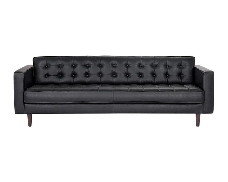 Donnie Leather Upholstered Classic Sofa