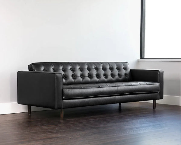 Donnie Leather Upholstered Classic Sofa