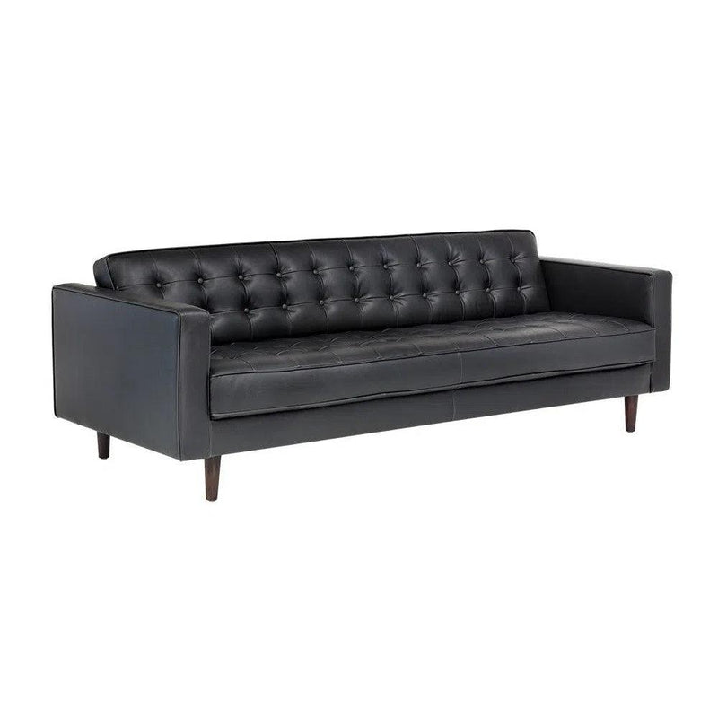 Donnie Leather Upholstered Classic Sofa