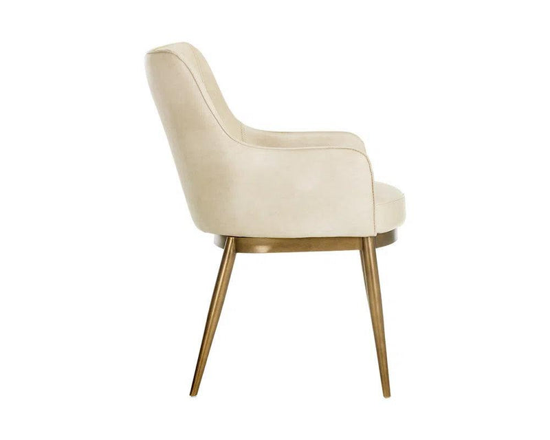 Franklin Leather Upholstered Modern Dining Armchair