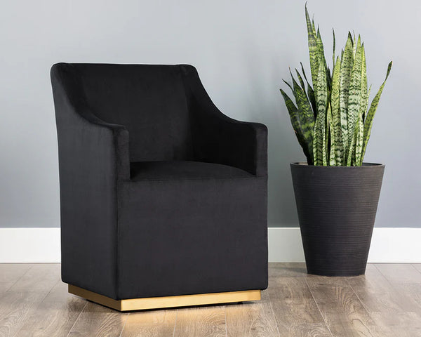 Zane Fabric Upholstered Wheeled Dining Chair