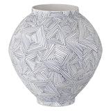 10.5" Zag Porcelain Blue Vase - LOOMLAN - Currey & Co - Vases & Jars