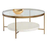 Gia Glass Topped Round Coffee Table