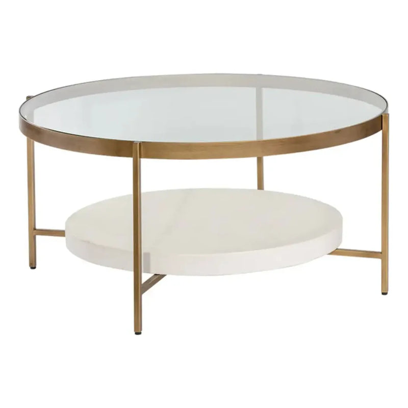 Gia Glass Topped Round Coffee Table