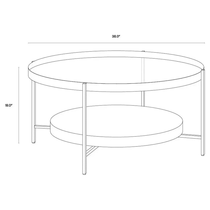 Gia Glass Topped Round Coffee Table