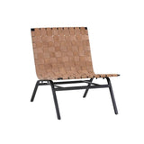 Omari Lounge Chair Luxurious Suede Leather Black Iron Frame