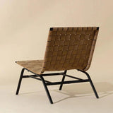 Omari Lounge Chair Luxurious Suede Leather Black Iron Frame