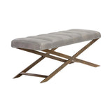 Kammi Leather Upholstered Backless Bench