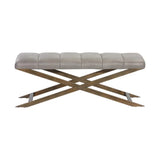 Kammi Leather Upholstered Backless Bench