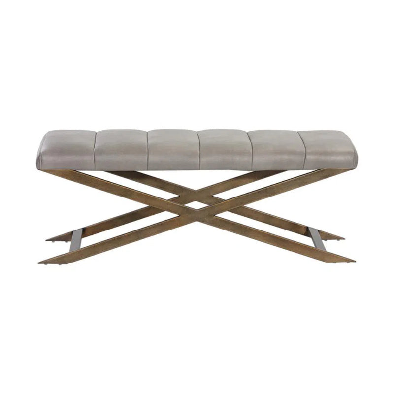 Kammi Leather Upholstered Backless Bench