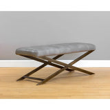 Kammi Leather Upholstered Backless Bench