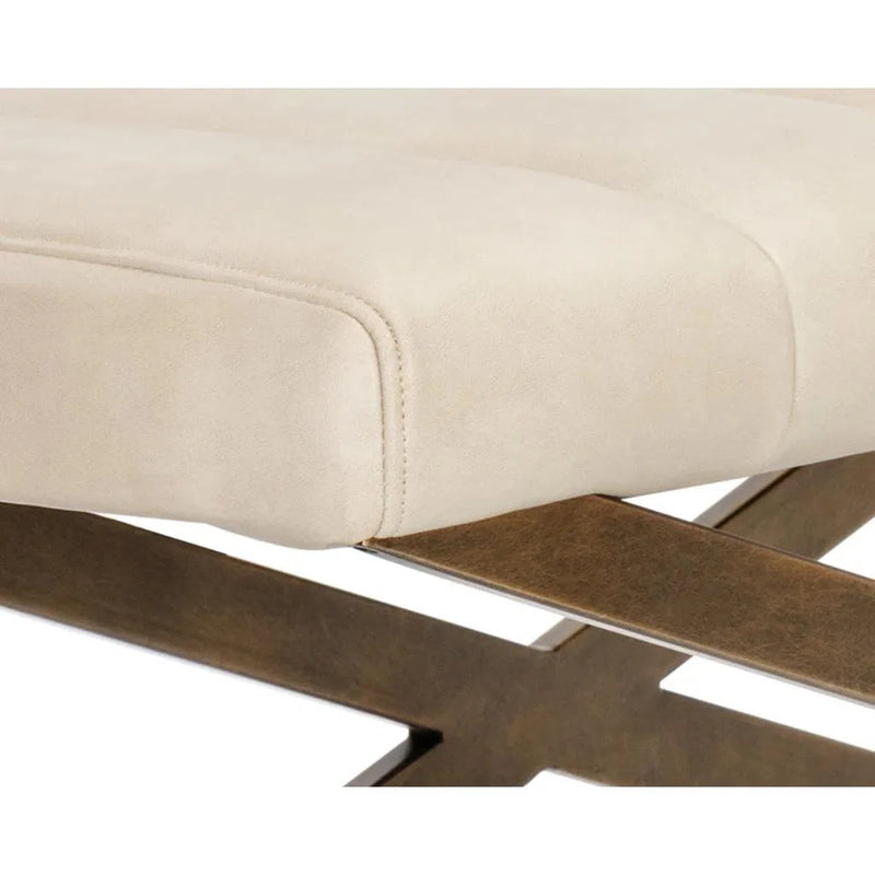 Kammi Leather Upholstered Backless Bench