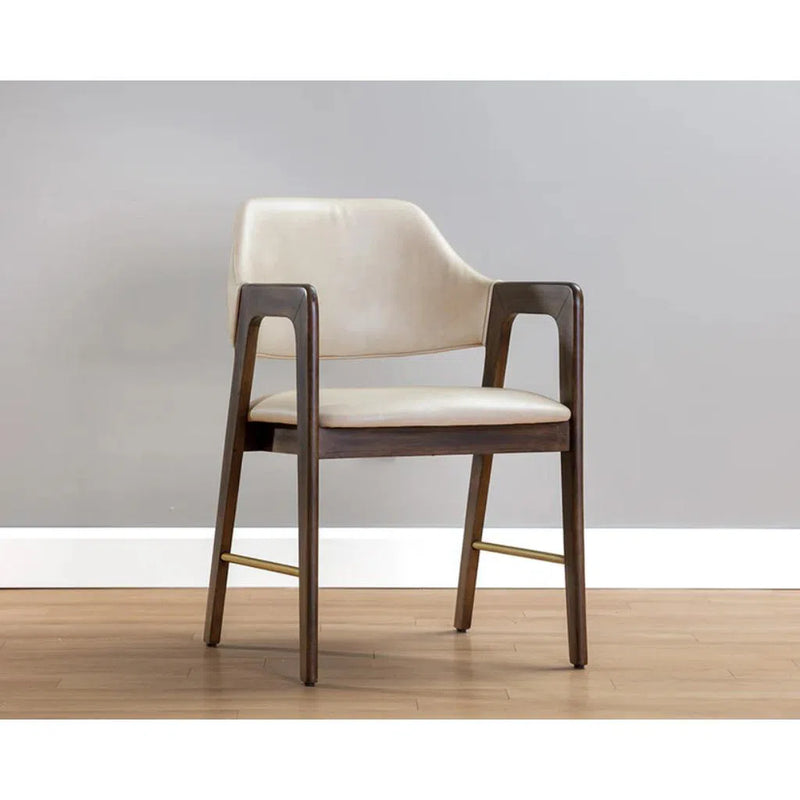 Milton Leather Upholstered Dining Armchair