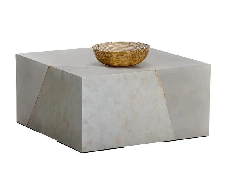 Kyson Coffee Table Silver Modern Concrete Design