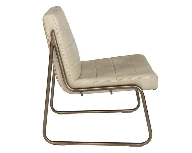 Anton Leather Upholstered Armless Lounge Chair