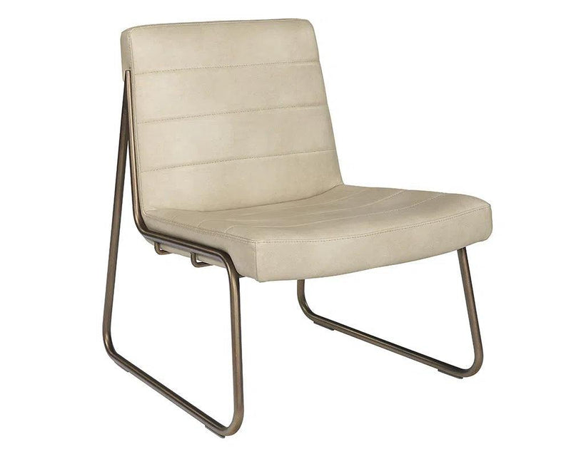 Anton Leather Upholstered Armless Lounge Chair