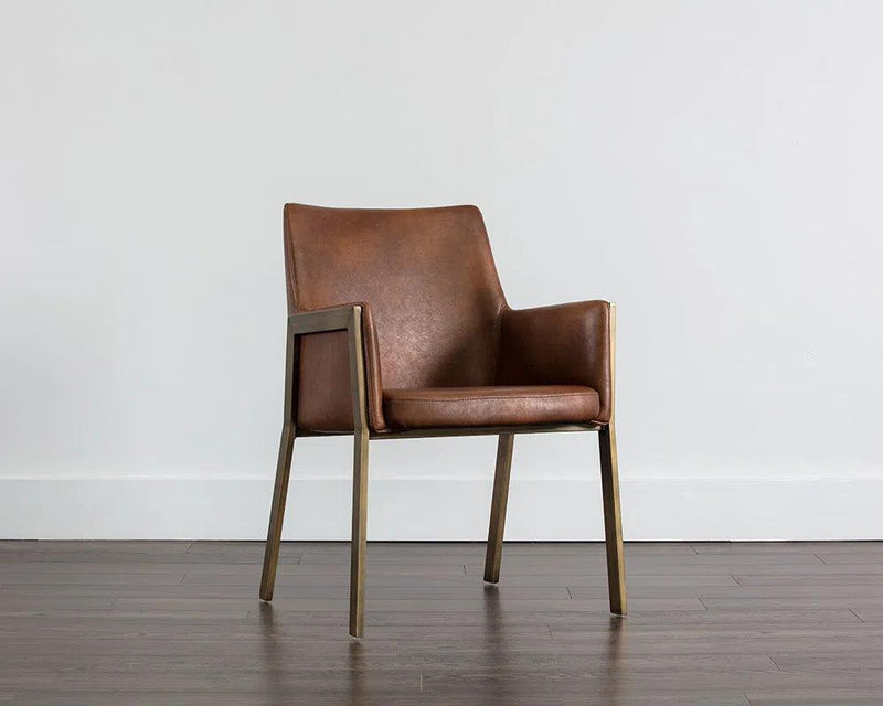 Bernadette Leather Upholstered Dining Armchair