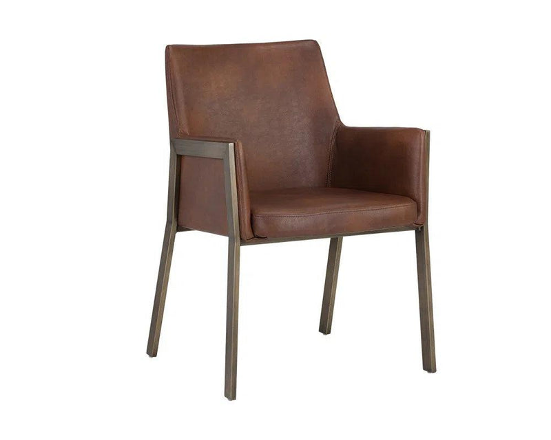 Bernadette Leather Upholstered Dining Armchair