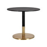 Massie Black Marble Topped Round Bistro Table