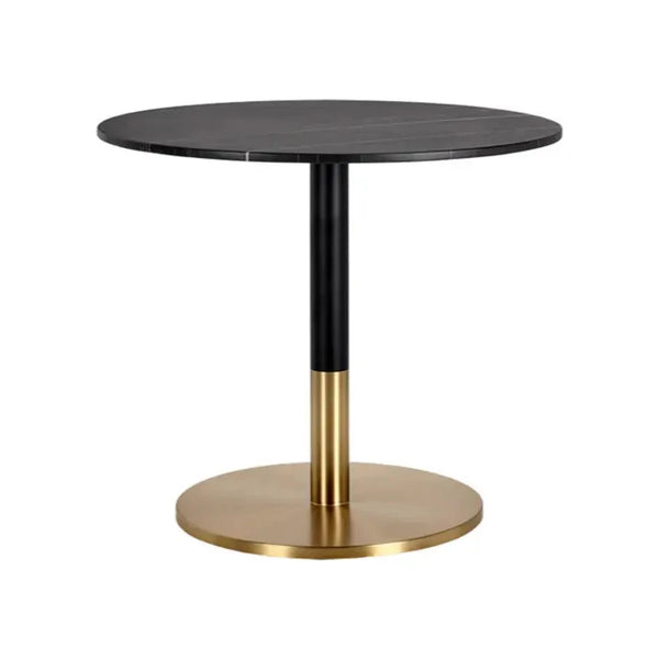 Massie Black Marble Topped Round Bistro Table