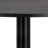 Massie Black Marble Topped Round Bistro Table