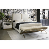 Kenji Leather Upholstered Small Backless Bench