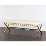 Kenji Leather Upholstered Small Backless Bench