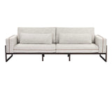 Belinda Sofa - Rhapsody Greige With Vintage Leather Piping