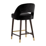 Monae Leather Upholstered Chic Barrel Counter Stool