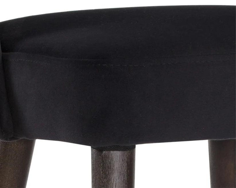 Monae Leather Upholstered Chic Barrel Counter Stool