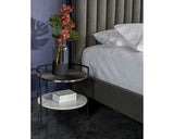 Brighton Nightstand Modern Marble And Steel Design