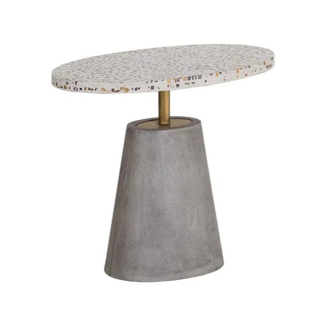 Carment Side Table Concrete Terrazzo Top And Brass Rod