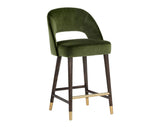 Monae Leather Upholstered Chic Barrel Counter Stool