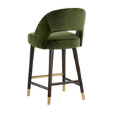 Monae Leather Upholstered Chic Barrel Counter Stool