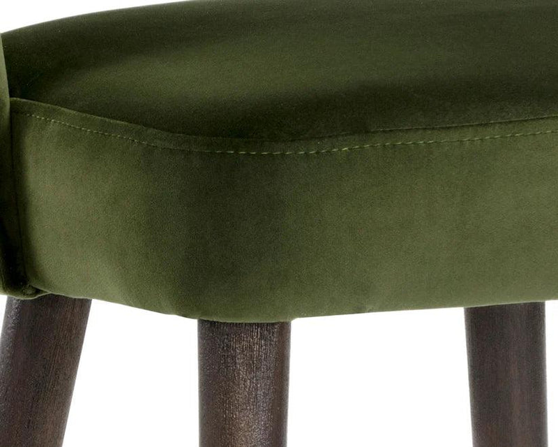 Monae Leather Upholstered Chic Barrel Counter Stool