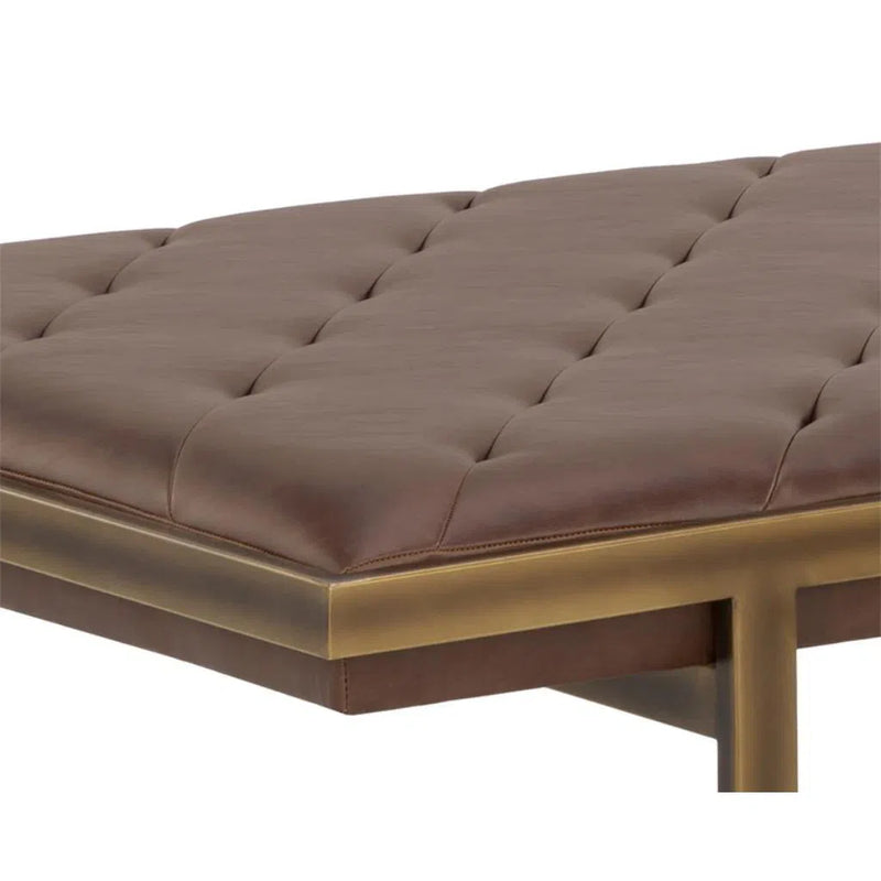 Kayla Leather Upholstered Backless Bench