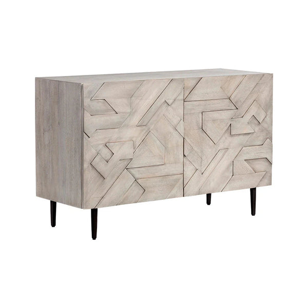 Lisboa Sideboard With Grey Mango Wood and Antique Brass