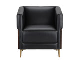 Shylo Lounge Chair Castillo Black With Gold Iron Legs